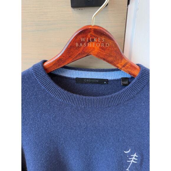 ONLY ONE ONLINE -Men’s Greyson Crew-Neck Cashmere Sweater Size M - Picture 6 of 11